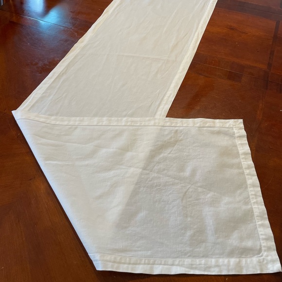 Solino Home Cotton Linen Table Runner – 14 x 108 Inch, White Table Runner - Picture 10 of 14